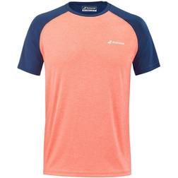 Babolat Play Crew Neck T-shirt Men - Fluo Strike/Estate Blue