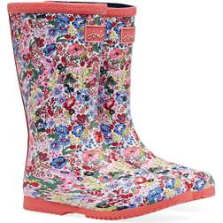 Joules Roll Up Flexible Printed Wellies - Pink Ditsy