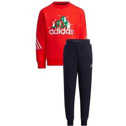 adidas Kid's Lk Holiday Sweat Set - Vivid Red/Legend Ink (H40344)