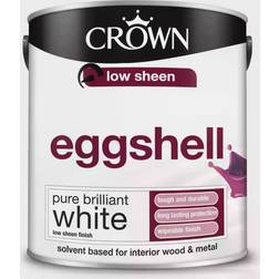 Crown Eggshell Metal Paint, Wood Paint Pure Brilliant White 2.5L