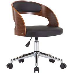 vidaXL Comedor Giratoria De Madera Curvada Cuero Sintético Blanco Silla de Cocina 74.5cm