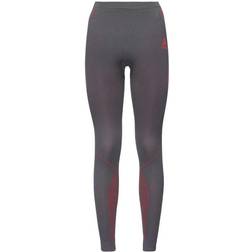 Odlo Performance Evolution Warm Base Layer Pants Women - Odyssey Gray/Diva Pink