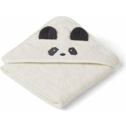 Liewood Albert Serviette de bain pour bébé avec capuche, Panda, crème de la crème Blanc