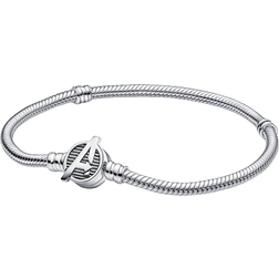 Pandora Moments Marvel The Avengers Logo Clasp Snake Chain Bracelet - Silver