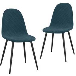 vidaXL Chaises À Manger Lot 2 Vert Foncé Velours Chaise de Cuisine 87cm 2pcs