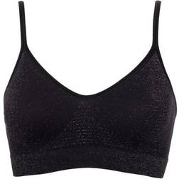 Missya Lucia Waffel Glitter Bra Top - Black