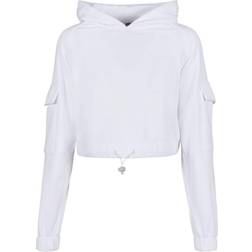 Urban Classics Ladies Short Worker Hoody - White