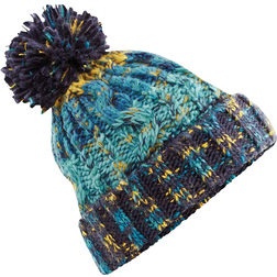 Beechfield Unisex Adults Corkscrew Knitted Pom Pom Beanie Hat - Marine Splash