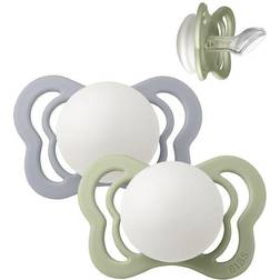 Bibs Soother Couture Blush en Vanilla Glow Silicone 0-6 maanden, 2 stuks. Kleurrijk