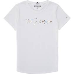 Tommy Hilfiger Metallic Signature Logo T-shirt - White (KG0KG06301)