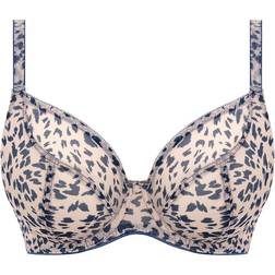 Freya Wild Side Underwired Semi Sheer Plunge Bra - Animal