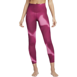 NIKE Yoga Dri-Fit 7/8 High-Rise Printed Leggings Women - Cosmic Fuchsia/Iron Grey