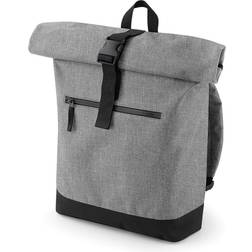 BagBase Roll-Top Backpack - Grey Marl/Black