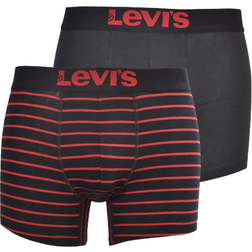 Levi's Base Stripe Boxer 2-pack - Black/Red