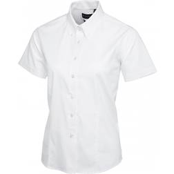 Uneek Ladies Pinpoint Oxford Half Sleeve Shirt - White