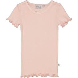 Wheat Rib Lace SS T-Shirt - Powder (0051f-007-2400)