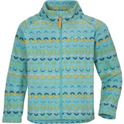 Didriksons Monte Printed Kid's Full-Zip - Waveprint Turquoise (504100-868)