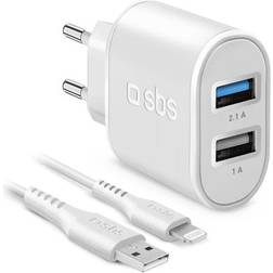 SBS Kit Fast Charge incluant chargeur câble Lightning MFI