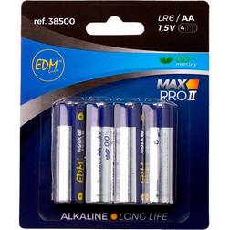 Edm Long Life Alkaline AA LR06 Compatible 4-pack