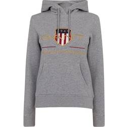 Gant Archive Shield Hoodie - Grey Melange