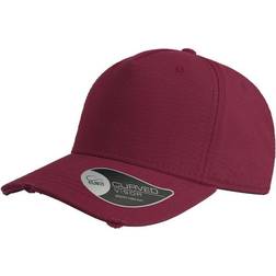 Atlantis Cargo Weathered Visor 5 Panel Cap - Burgundy