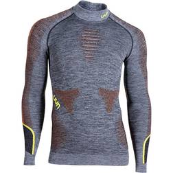 UYN Ambityon UW Long Sleeve Shirt Men - Black Melange/Orange/Yellow