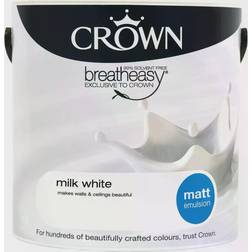 Crown Breatheasy Ceiling Paint, Wall Paint Milk White 2.5L