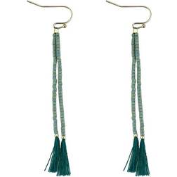 Everneed Nille Tassel Earrings - Green/Gold