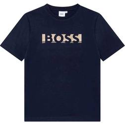 HUGO BOSS Gold Logo T-shirt - Navy