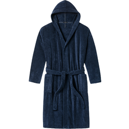 Schiesser Essentials Terrycloth Bathrobe - Navy