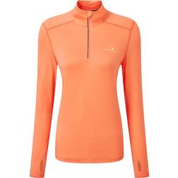 Ronhill Tech Thermal 1/2 Zip T-shirt Women - Peach/Lemongrass