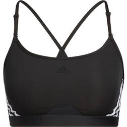 adidas Aeroreact Training Light Support 3-Stripes Bra - Black/White