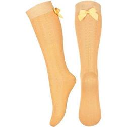 mp Denmark Sofia Knee Socks with Bow - Ochre (67005-4098)