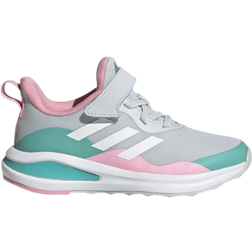 adidas Kid's Fortarun Elastic Lace Top Strap - Grey Two/Cloud White/Mint Rush