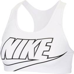 Nike Swoosh Futura Sports Bra - White/Black