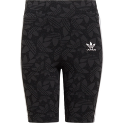 Adidas High-Waisted Cycling Shorts Kids - Carbon/Black/White