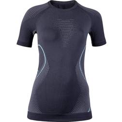 UYN Evolutyon UW Short Sleeve Shirt Women - Charcoal/Anthracite/Aqua