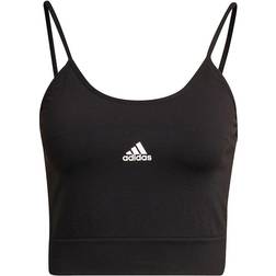 adidas Aeroknit Seamless Crop Top - Black/White