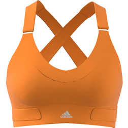 adidas FastImpact Luxe Run High-Support Sports Bra - Orange Rush/White