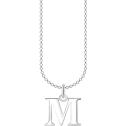 Thomas Sabo Charm Club Delicate Letter M Necklace - Silver