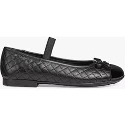 Geox Girls Bow Leather School Shoes - Black
