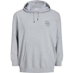 Jack & Jones Relaxation Plus Size Hoodie - Gray/Light Gray Melange