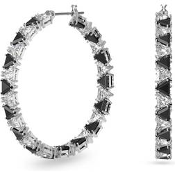 Swarovski Millenia Hoop Earrings - Silver/Black/Transparent