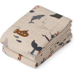 Liewood Lewis Muslin Cloth 2 Pack Sea Creatures/Sandy Mix