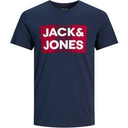 Jack & Jones Logo Declared Plus Size-T-shirt - Blue/Navy Blazer