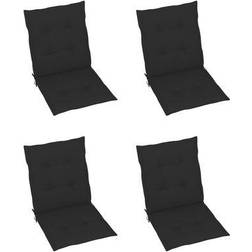 vidaXL 4-pack Stolsdyna Svart (100x50cm)