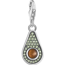 Thomas Sabo Charm Club Avocado Charm Pendant - Silver/Green/Brown