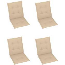 vidaXL 4-pack Cojín de silla Beige (100x50cm)