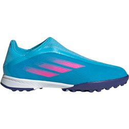 adidas Junior X Speedflow.3 Laceless - Sky Rush/Team Shock Pink/Cloud White