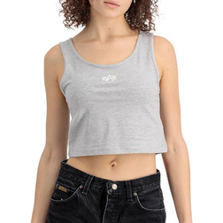 Alpha Industries Basic SL Crop-Tank Women - Greyheather/White